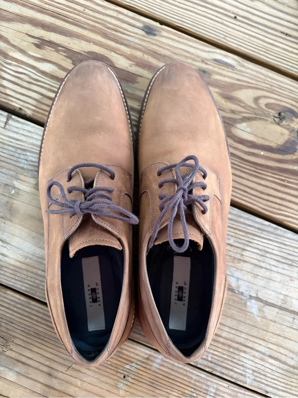 Joseph Abboud Men's Brown Nubuck Derby Shoes